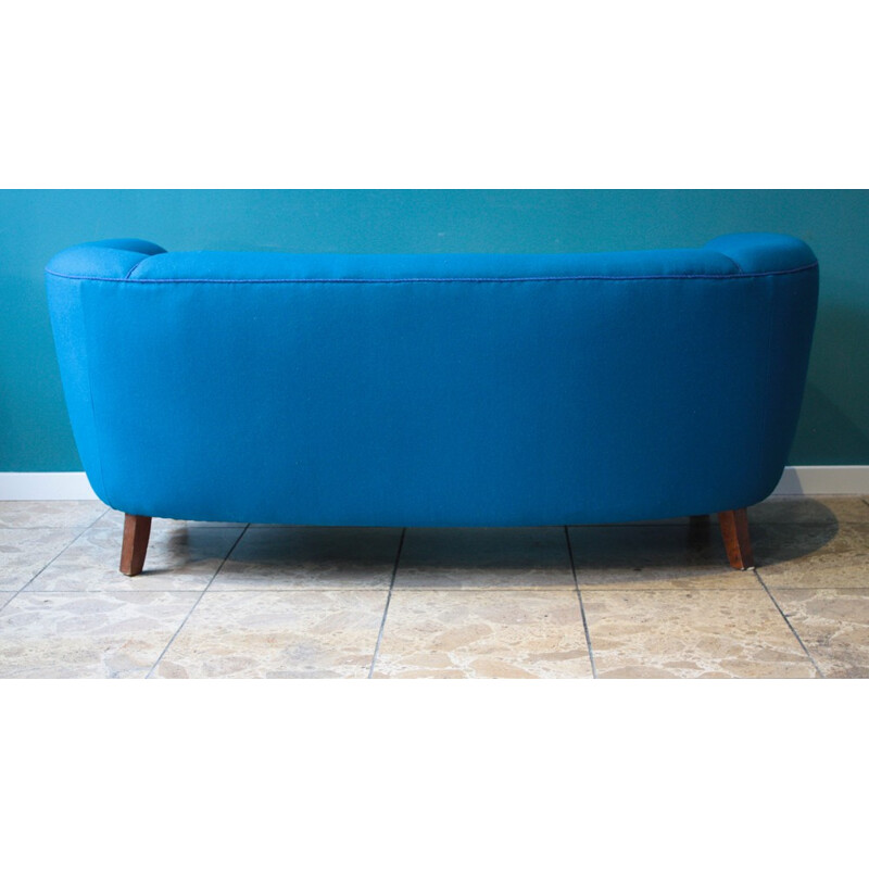 Scandinavian Banana blue sofa - 1940s