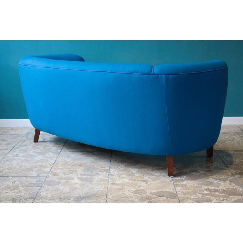 Scandinavian Banana blue sofa - 1940s