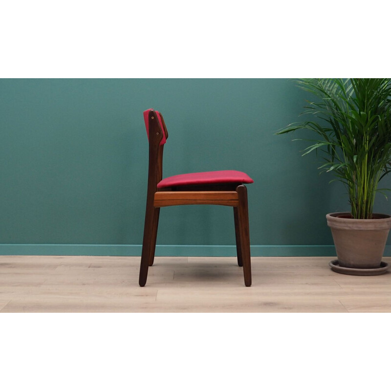 Vintage rosewood and velvet chair by Erik Buch 1960