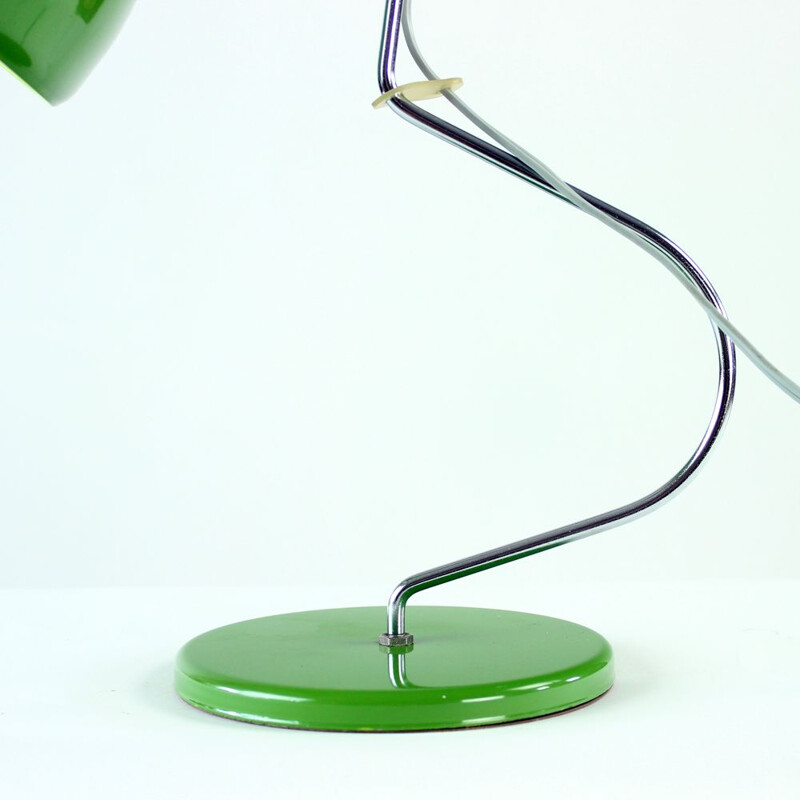 Lampe de table vintage Lidokov L193  par Josef Hurka En métal vert, Tchécoslovaquie 1960