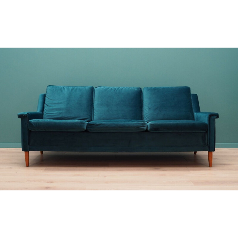 Vintage blue sofa Danish 1960	