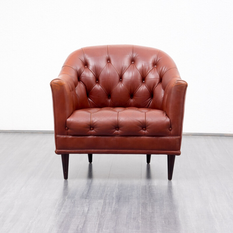 Fauteuil vintage en cuir - années 60