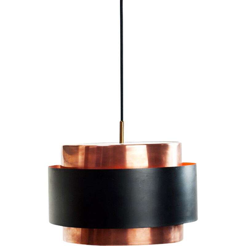 Scandinavian "Saturne" hanging lamp in metal and copper, Jo HAMMERBORG - 1960s