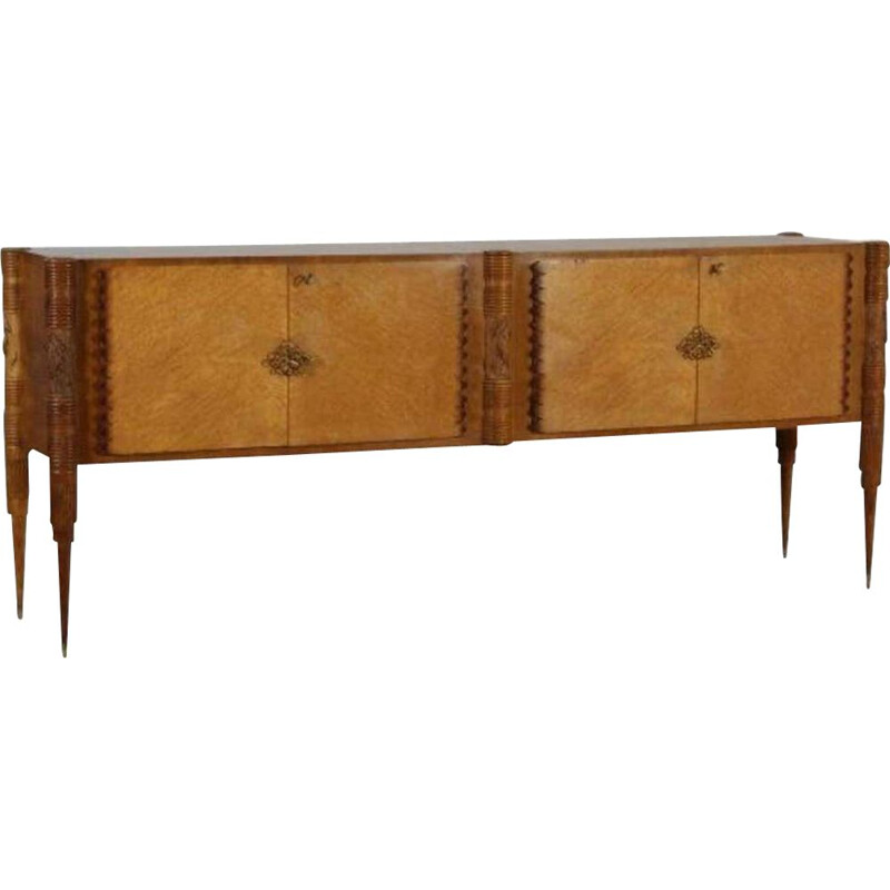 Mid-Century Maple Wood Sideboard Italian 1950