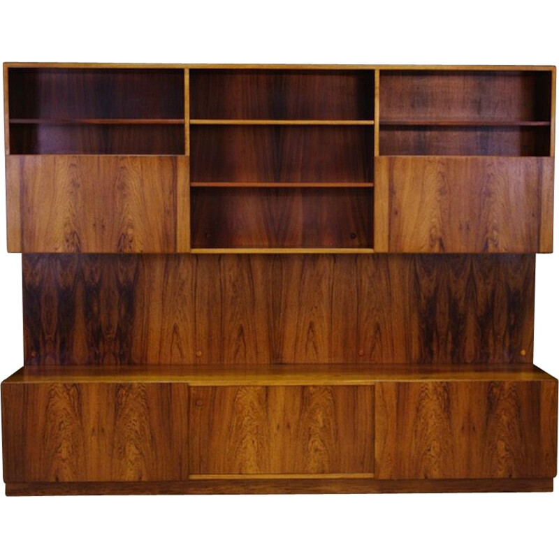 Vintage rosewood wall system by Ib Kofod Larsen for Faarup Mobelfabrik, Denmark 1960