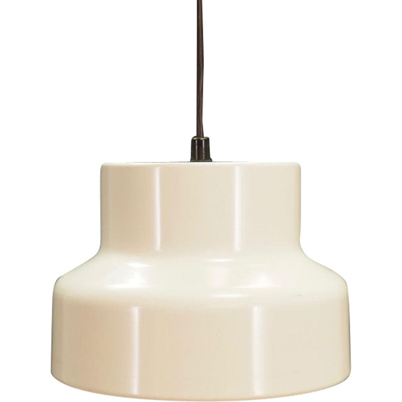 Vintage white metal pendant lamp, Denmark 1960