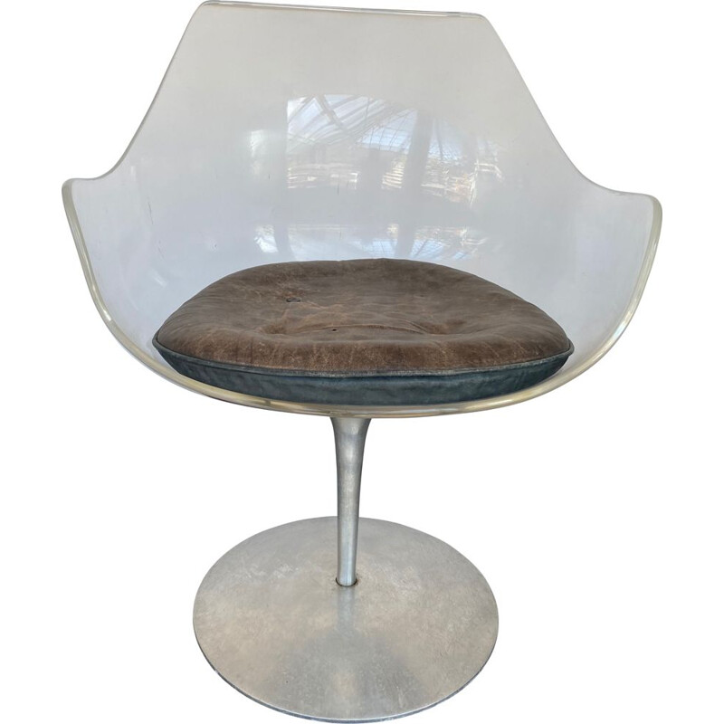Vintage Champagne Chair Armchair by Erwin and Estelle Laverne for Formes Nouvelles 1960
