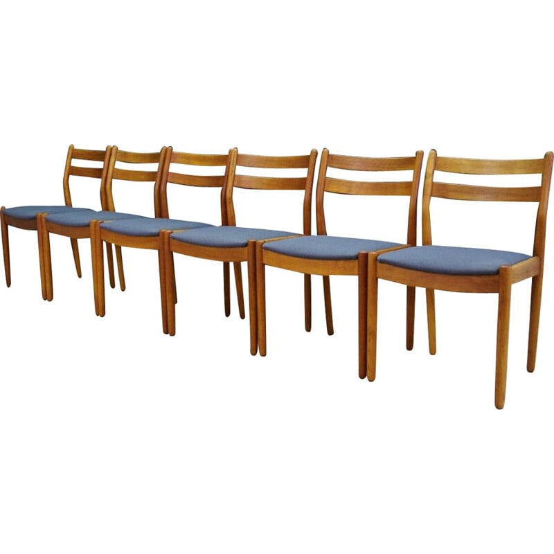 Set of 6 Vintage Poul M. Volther Chairs Teak 1960s