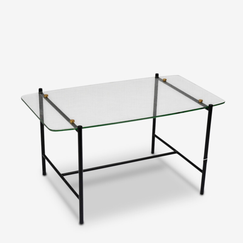 Coffee table in glass and metal, René-Jean CAILLETTE - 1950s