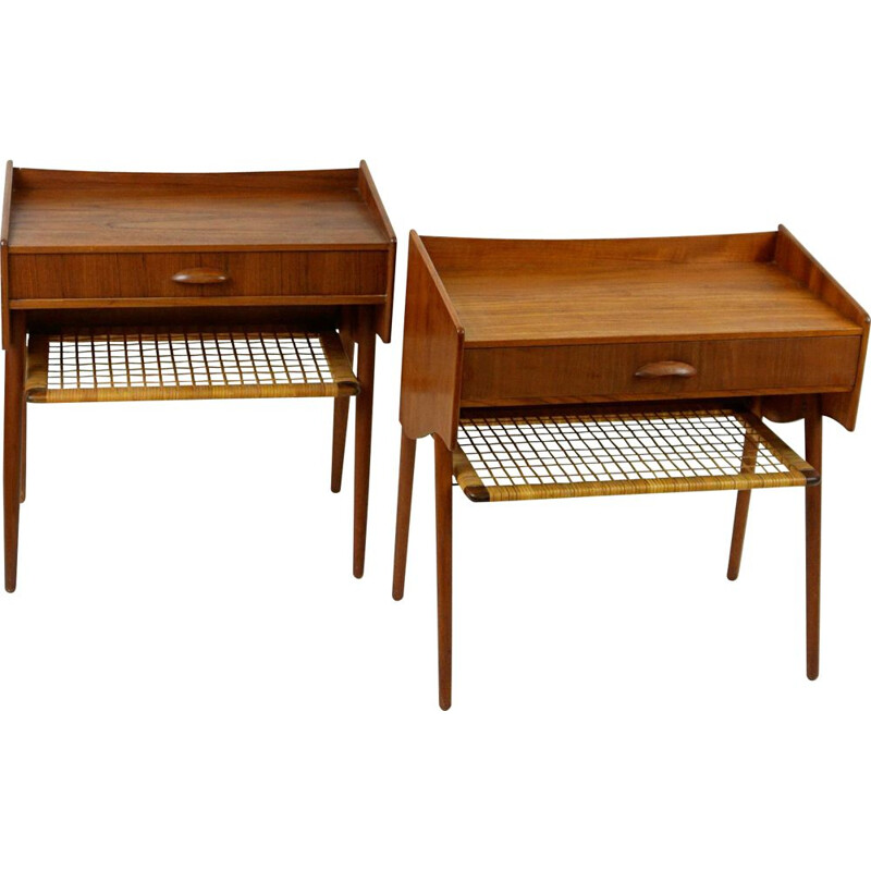 Paire de tables d'appoint vintage en teck danois 1960