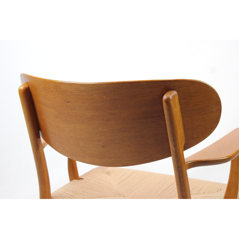 Vintage Armchair, model CH22, of oak and papercord designed by Hans J. Wegner by Carl Hansen & Son 1950s