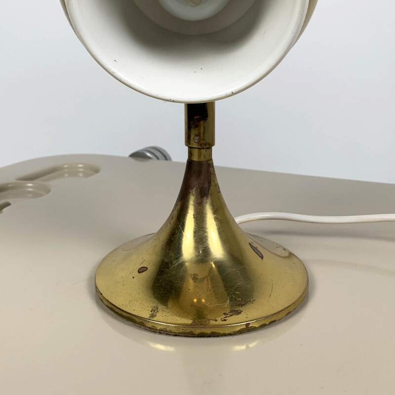Vintage Gold Globe Table Lamp, 1980s