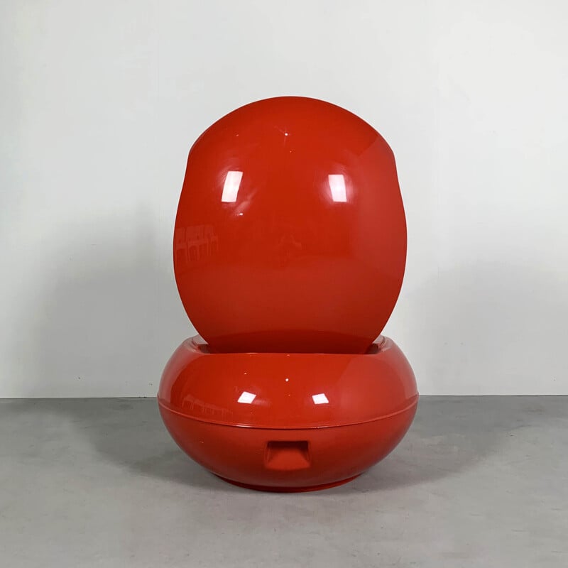FauteuIL garden Egg vintage rouge GN1 par Peter Ghyczy pour VEB Synthese 1970