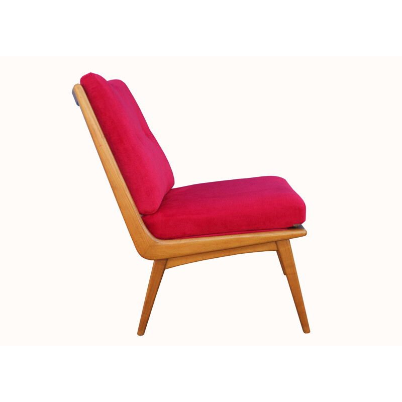 Vintage chair, Hans Mitzlaff Soloform in Ox-Blood red 1950s