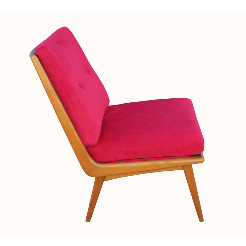 Vintage chair, Hans Mitzlaff Soloform in Ox-Blood red 1950s