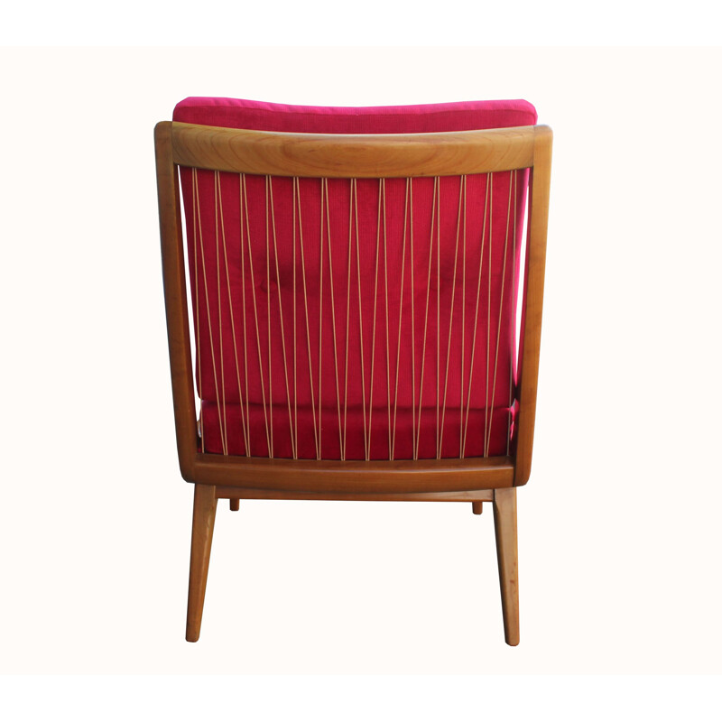 Vintage chair, Hans Mitzlaff Soloform in Ox-Blood red 1950s