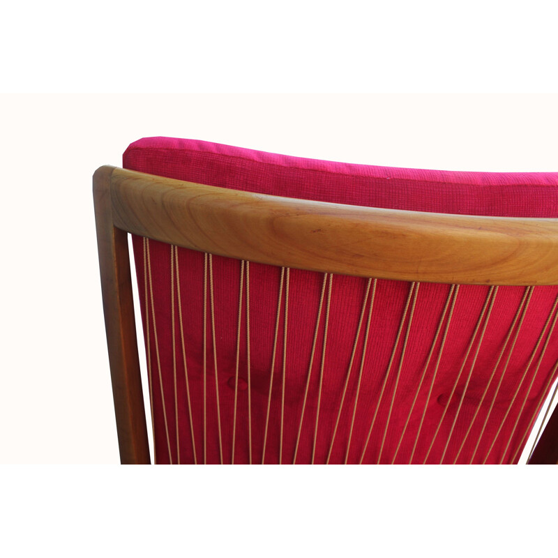 Vintage stoel, Hans Mitzlaff Soloform rood 1950