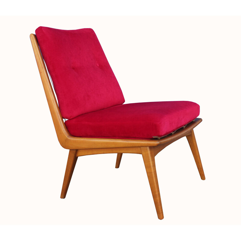 Vintage stoel, Hans Mitzlaff Soloform rood 1950