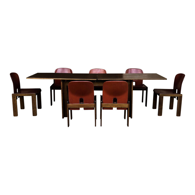 Mesa de jantar extensível Vintage nogueira, modelo 778, de Tobia