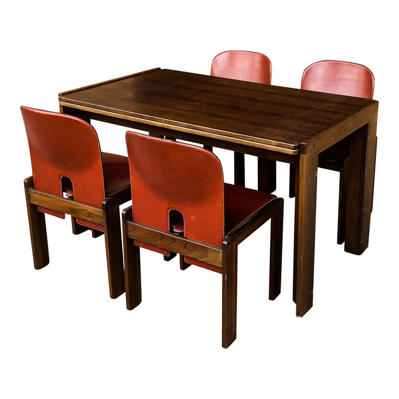 Mesa de jantar extensível Vintage nogueira, modelo 778, de Tobia