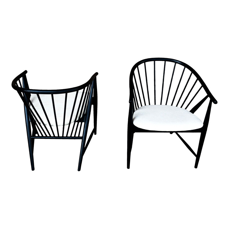 Pair of Vintage Lounge Chairs  Beech and Velvet Sunfeather by Sonna Rosén for Nässjö Stolfabrik, 1954