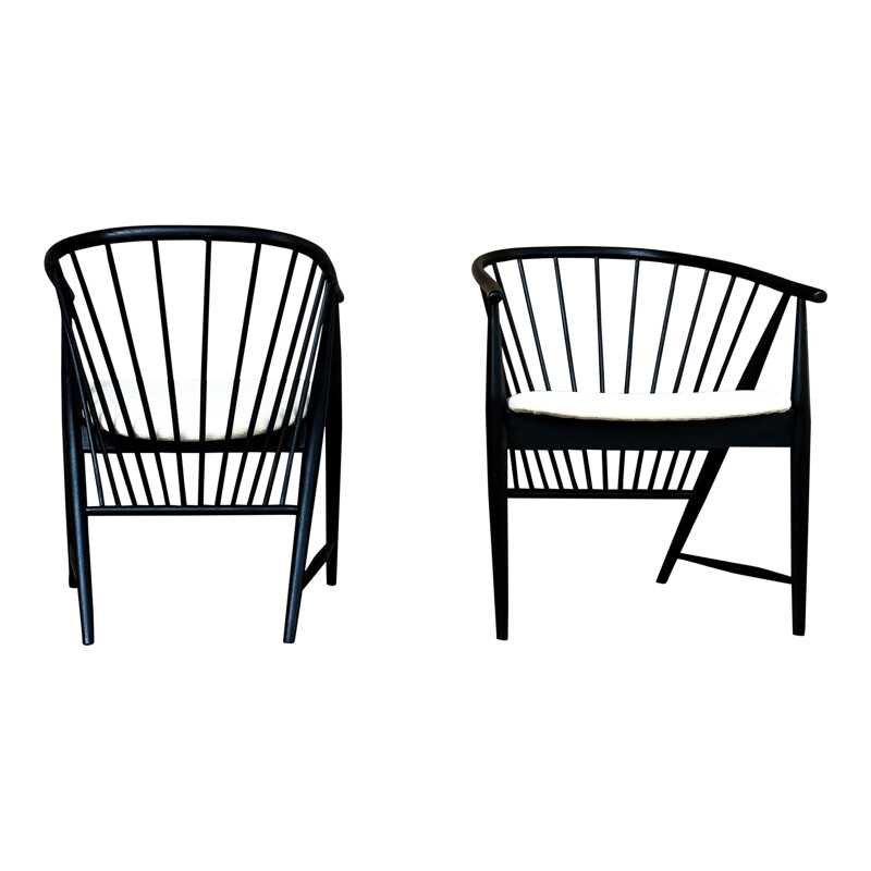 Pair of Vintage Lounge Chairs  Beech and Velvet Sunfeather by Sonna Rosén for Nässjö Stolfabrik, 1954