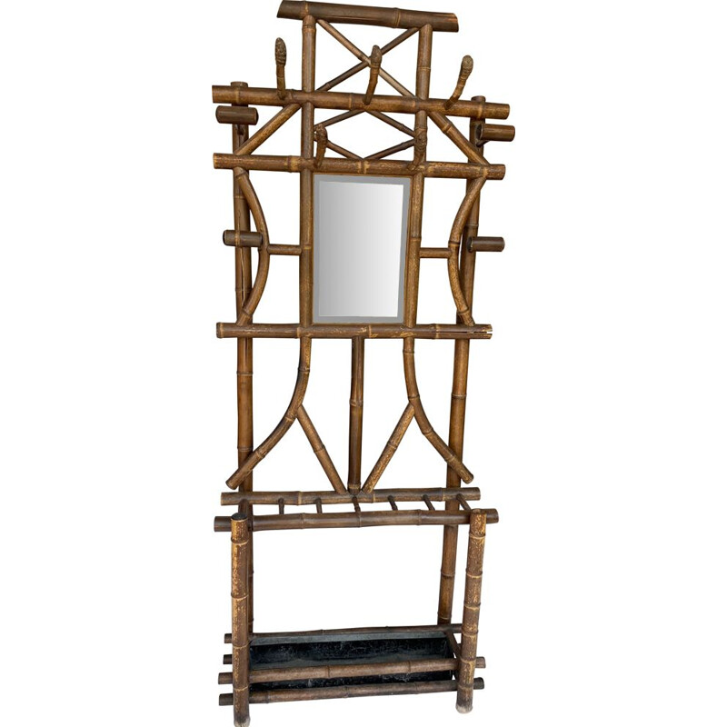 Vintage bamboo wardrobe, black forest style 1930's