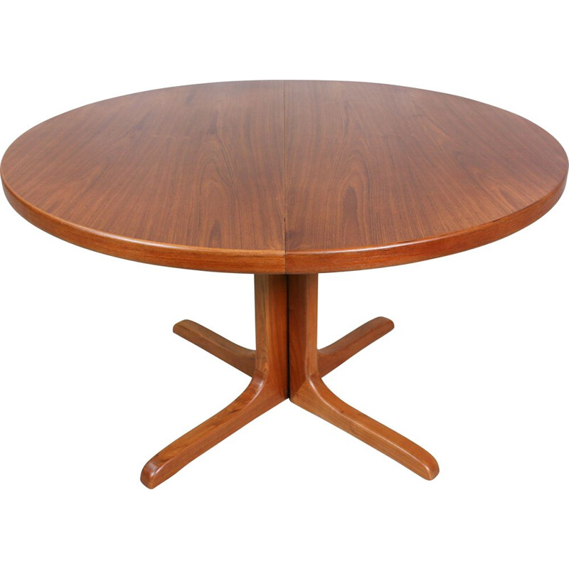 Vintage Teak Round Dining Table, Danish 1960s