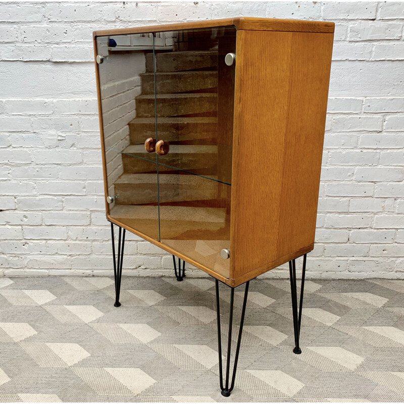 Vintage Drinks Glass Cabinet Bookshelf Cupboard by Stag