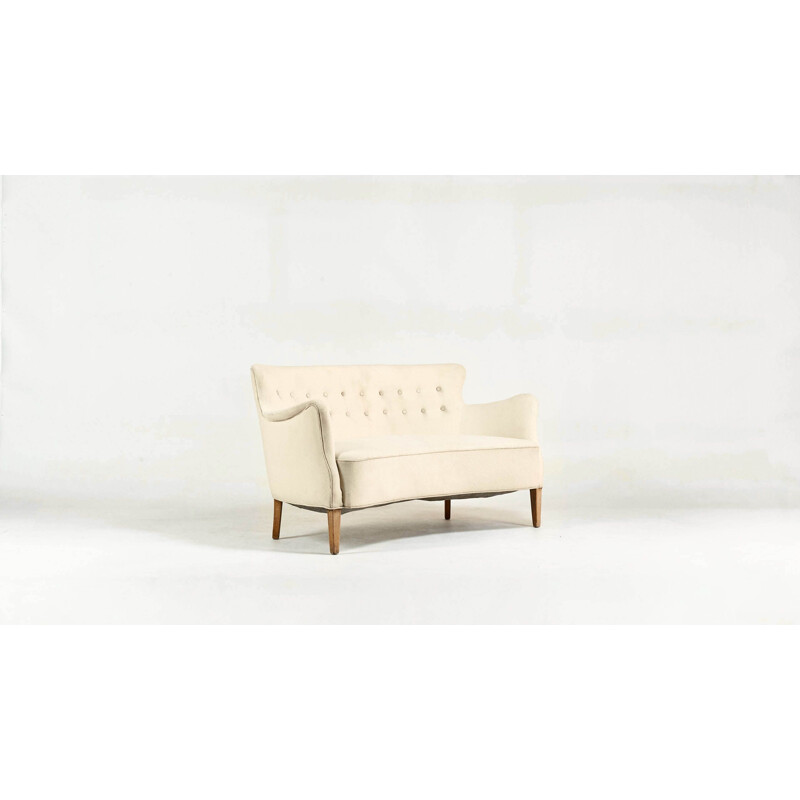 Vintage concave bench Frits Henningsen Denmark, C.1940.