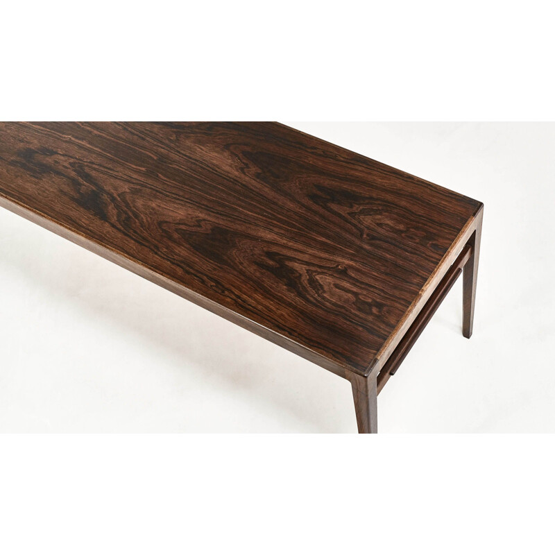 Table basse vintage en palissandre Ludvig Pontoppidan Danemark 1960