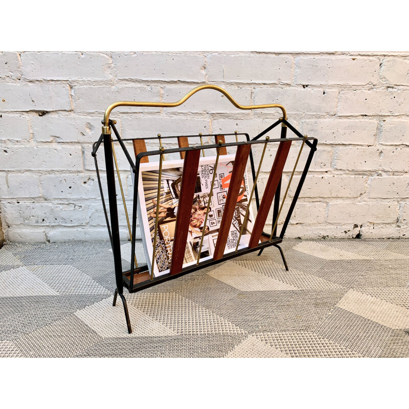 Vintage Folding Magazine Rack Italian