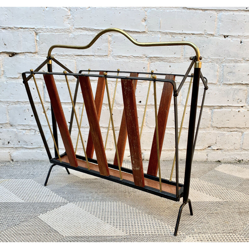 Vintage Folding Magazine Rack Italian