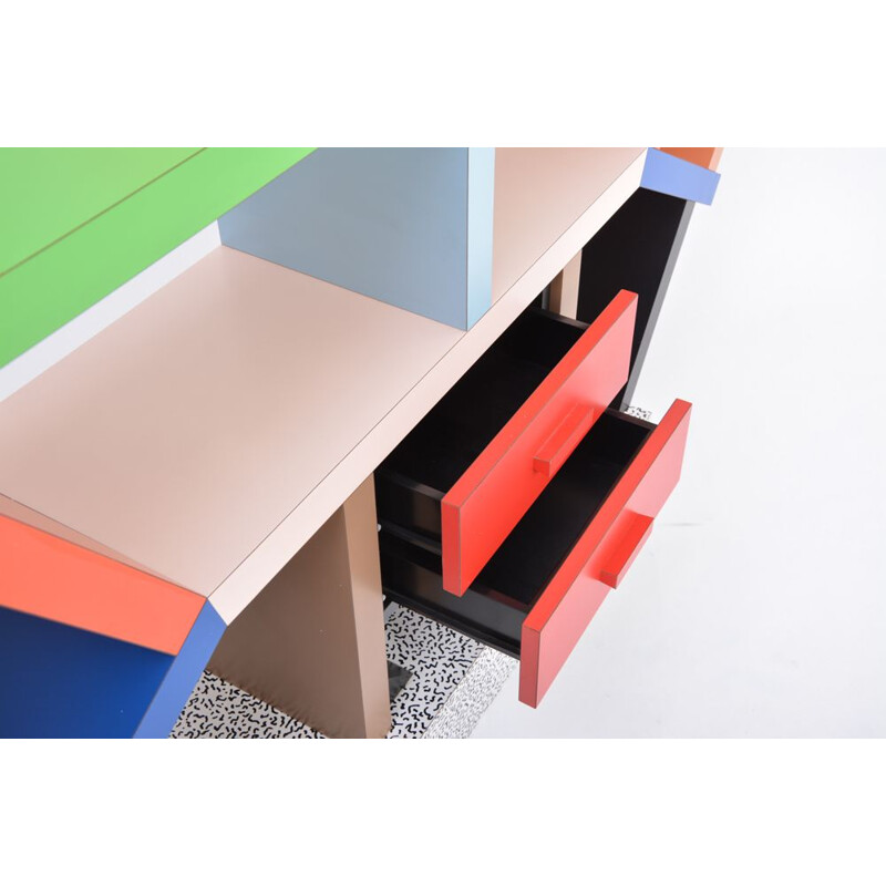 Vintage totemic Carlton bookcase by Ettore Sottsass for Memphis Milano, 1981