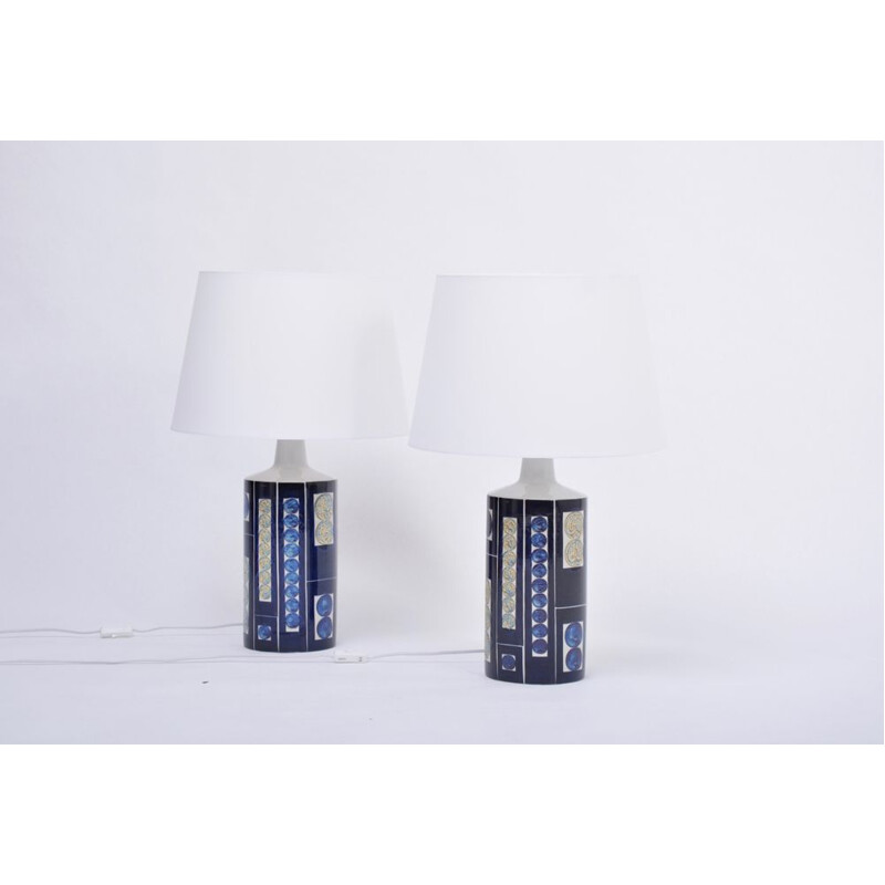 Pair of vintage Royal 7 Tenera table lamps by Ingelise Kofoed for Fog and Morup, 1967