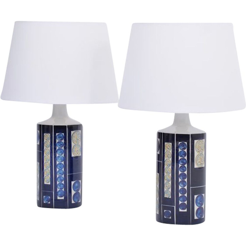 Pair of vintage Royal 7 Tenera table lamps by Ingelise Kofoed for Fog and Morup, 1967