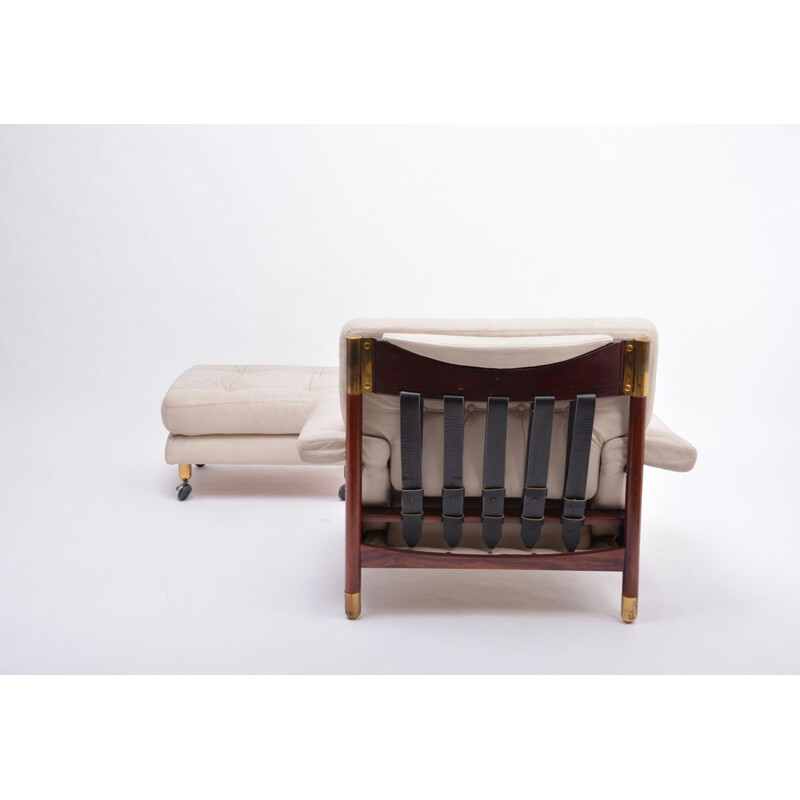 Vintage-Lounge-Sessel aus beigem Leder von Carlo de Carli, Italien 1960