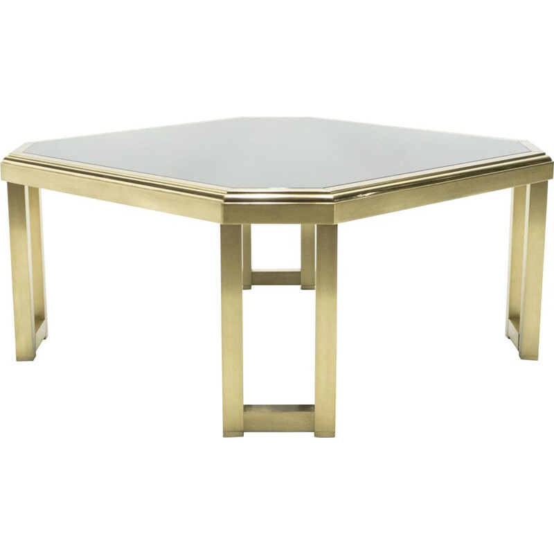 Table basse d'appoint - laiton verre