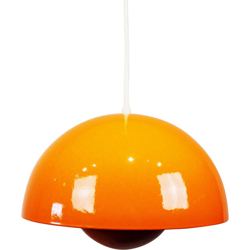 Vintage pendant Orange Flowerpot, model VP1, by Verner Panton 1968