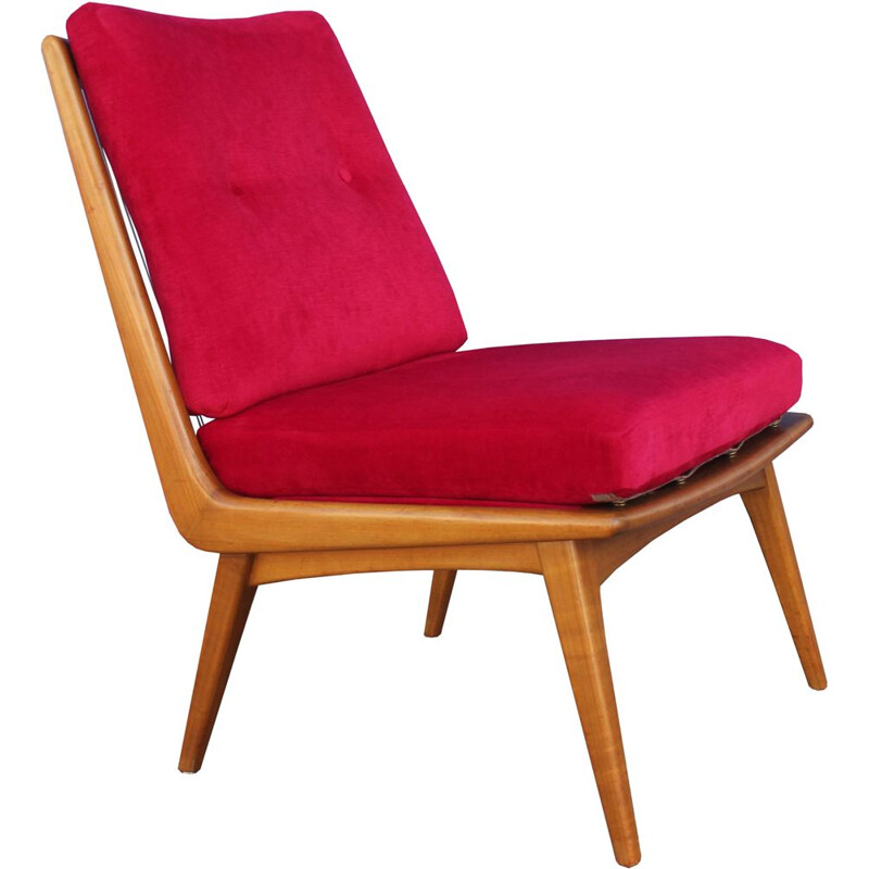 Chaise vintage, Hans Mitzlaff Soloform rouge 1950