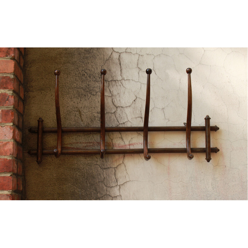 Vintage bamboo coat rack and mirror set 1950's