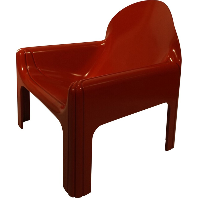 Chaise vintage Kartell 4784 rouge, Gae AULENTI - 1970