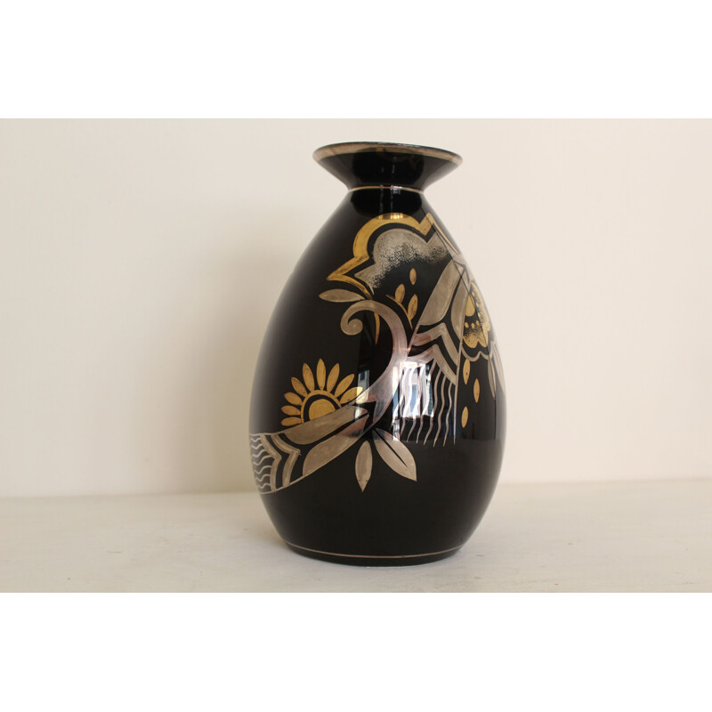 Vintage Ceramic Vase Firmato Bosh Coppia di Belgium 1940
