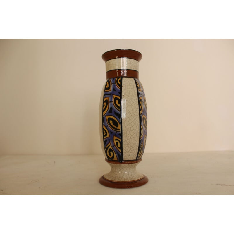 Vase vintage en céramique craquelée AMC
