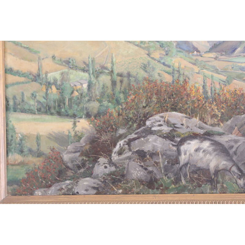 Vintage painting "Lemarty 1918" Olio su tela , Firmato 