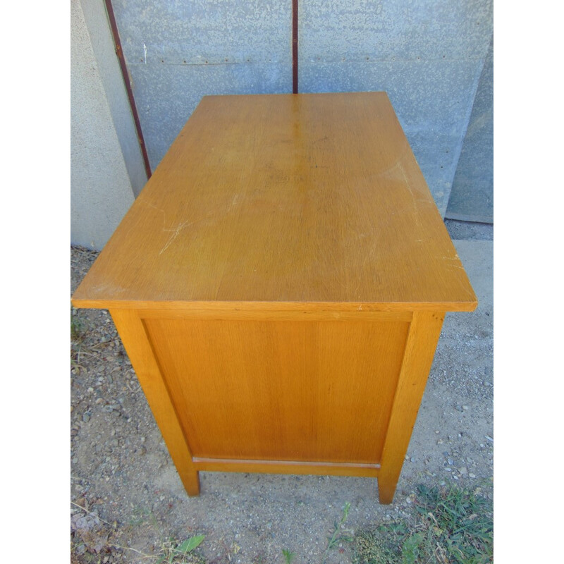 Vintage-Schreibtisch aus hellem Holz - 1960