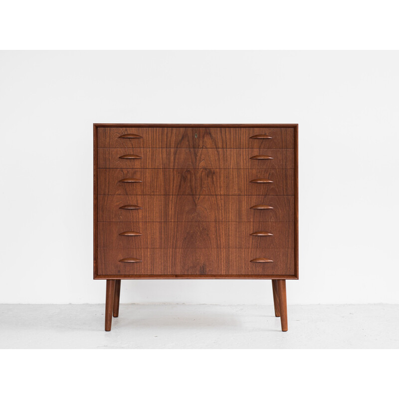 Midcentury  chest of 6 drawers by Johannes Sorth for Nexø Danish1960s