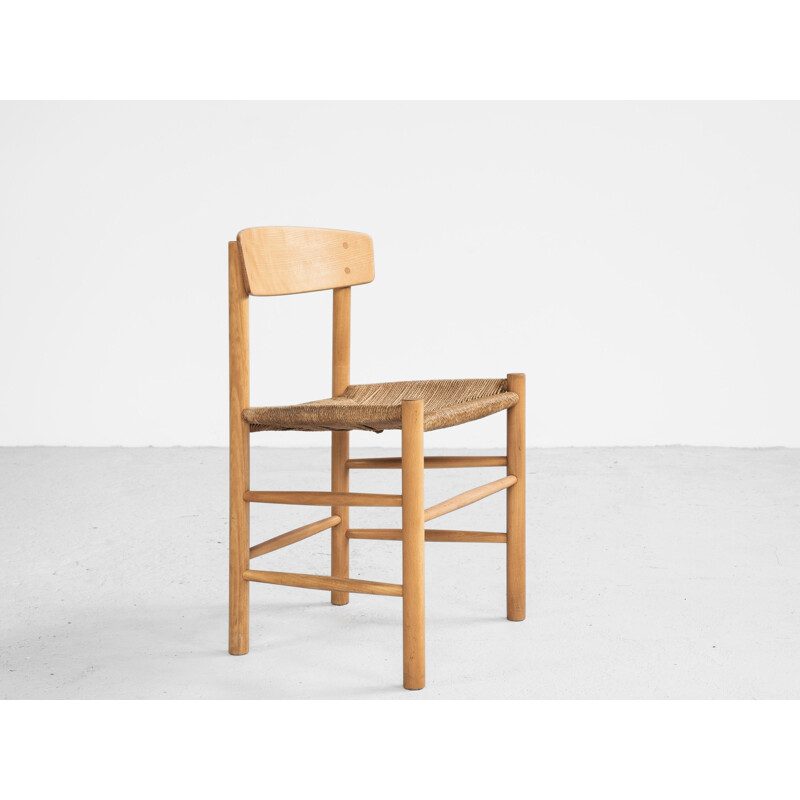 Vintage J39 chair in beech and paper cord by Børge Mogensen for FDB 1960s