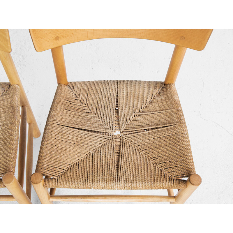 Vintage J39 chair in beech and paper cord by Børge Mogensen for FDB 1960s