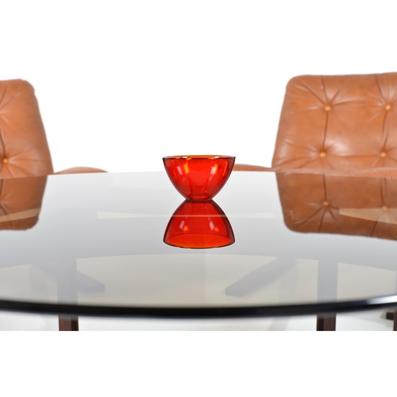 Rybo Rykken Furniture & Co living room set in rosewood, leather and glass, Elsa & Nordahl SOLHEIM - 1970s